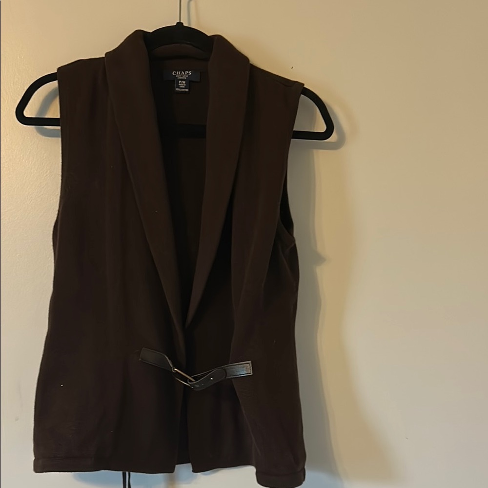Chaps Brown Tailored Vest